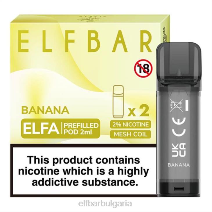 TN62105 elfbar elfa предварително напълнена капсула - 2 ml - 20 mg (2 опаковки) банан електронни цигари