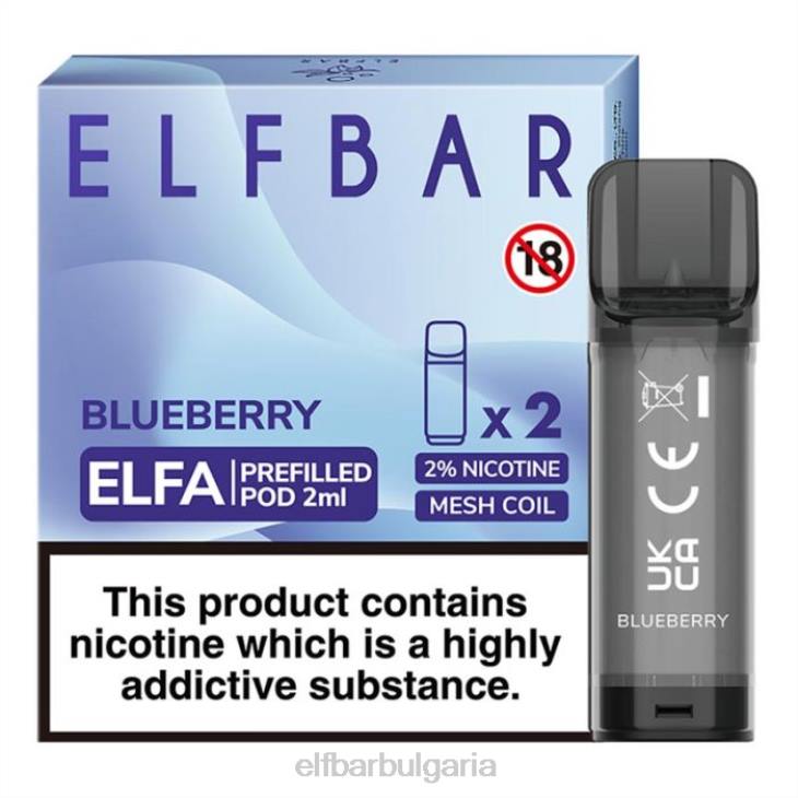 TN62106 elfbar elfa предварително напълнена капсула - 2 ml - 20 mg (2 опаковки) боровинка електронни цигари