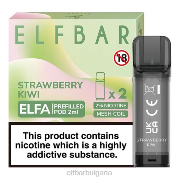 TN62107 elfbar elfa предварително напълнена капсула - 2 ml - 20 mg (2 опаковки) ягодово киви електронни цигари