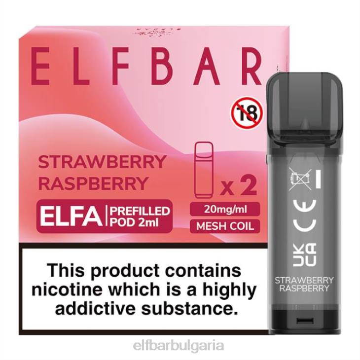 TN62112 elfbar elfa предварително напълнена капсула - 2 ml - 20 mg (2 опаковки) ягода малина електронни цигари