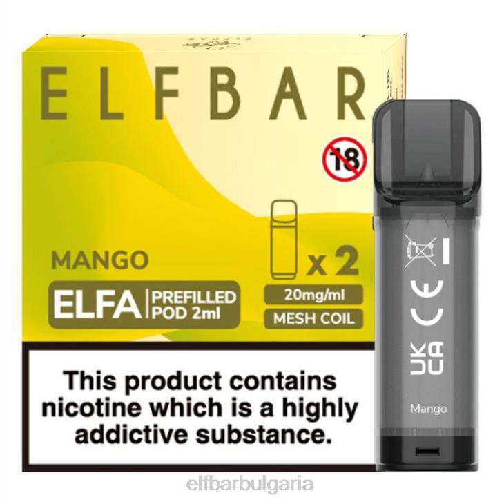 TN62118 elfbar elfa предварително напълнена капсула - 2 ml - 20 mg (2 опаковки) манго електронни цигари