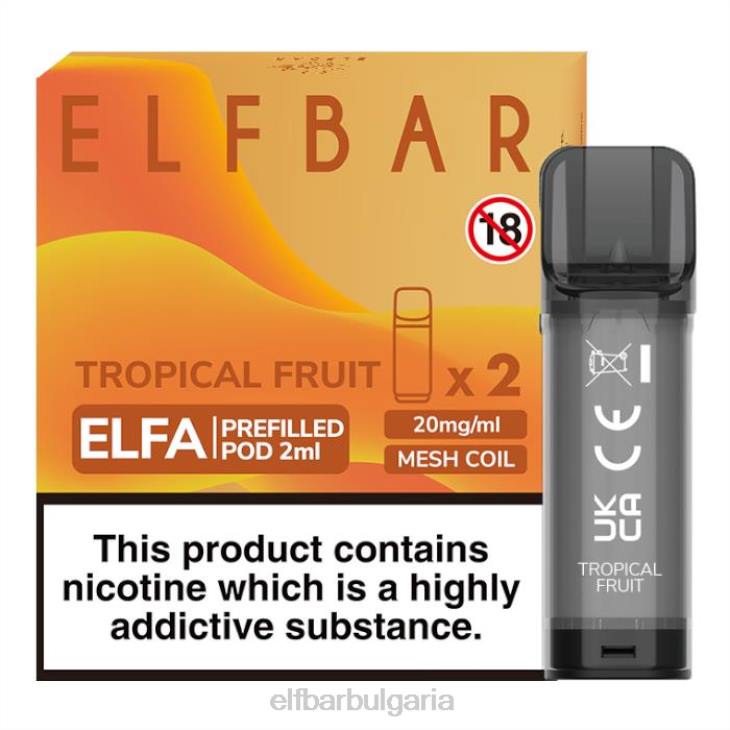 TN62120 elfbar elfa предварително напълнена капсула - 2 ml - 20 mg (2 опаковки) тропически плод електронни цигари