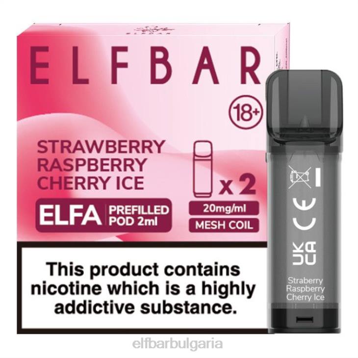 TN62129 elfbar elfa предварително напълнена капсула - 2 ml - 20 mg (2 опаковки) ягоди малини череши лед електронни цигари