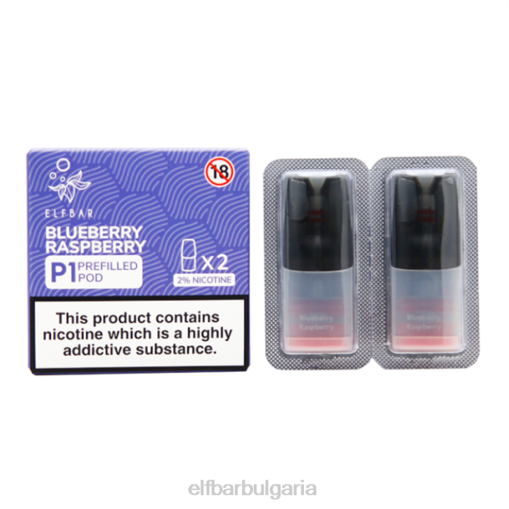 TN62160 elfbar mate 500 p1 предварително напълнени капсули - 20 mg (2 опаковки) лудо синьо един цвят електронни цигари