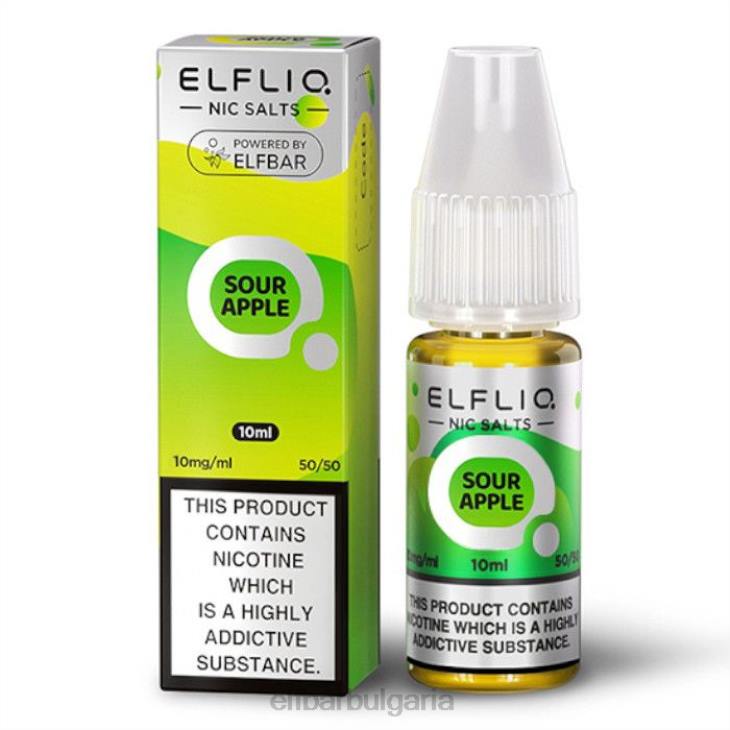 TN62169 elfbar elfliq nic salts - кисела ябълка - 10ml-10 mg/ml един цвят електронни цигари